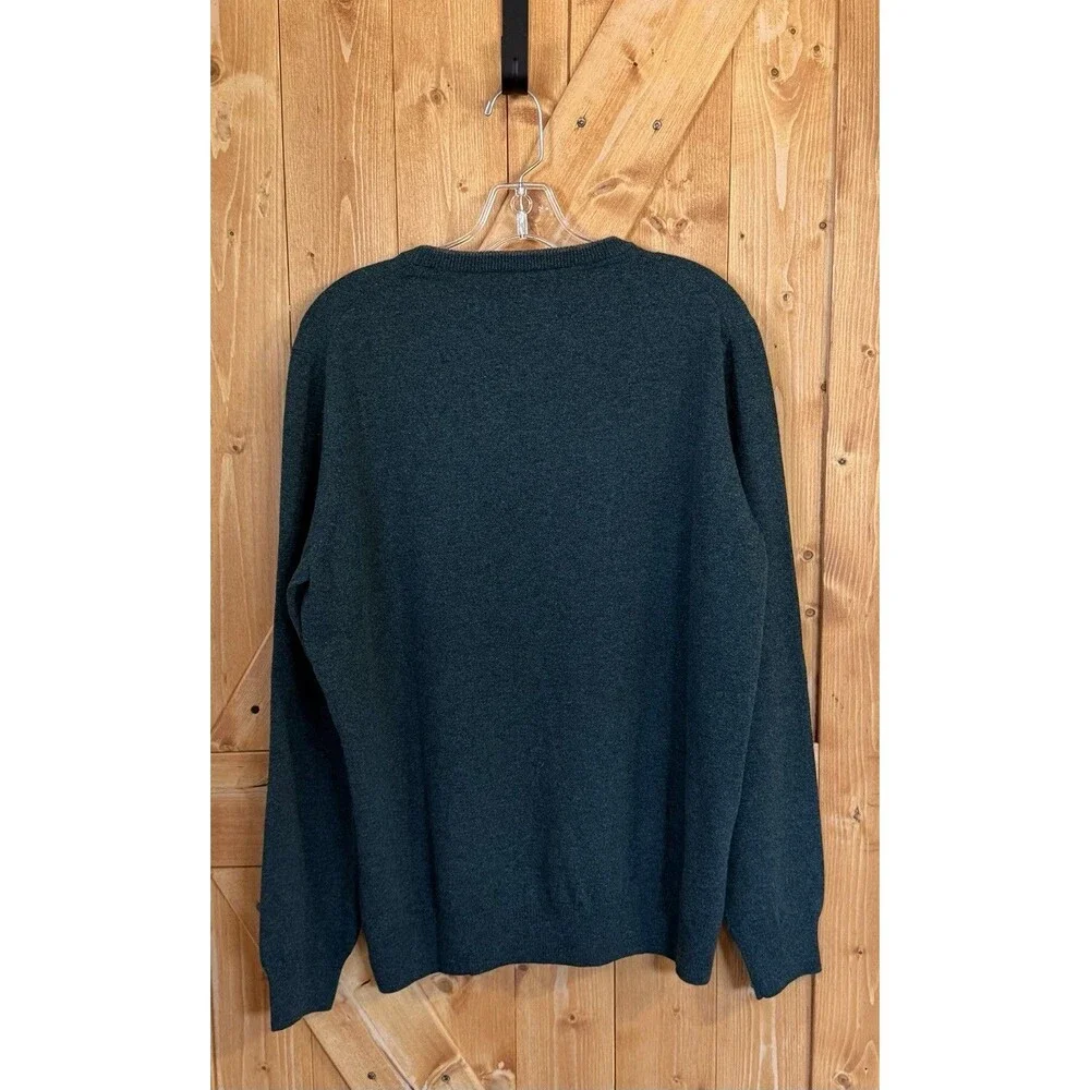 MooRER Loro Piana Cashmere Sweater Mens 54 Large Green Crewneck Italy Luxury